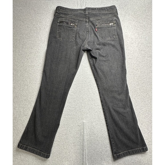 Levis Jeans Womens 14 Black Bootcut Stretch Denim Zipper Pockets YKK Zip Classic